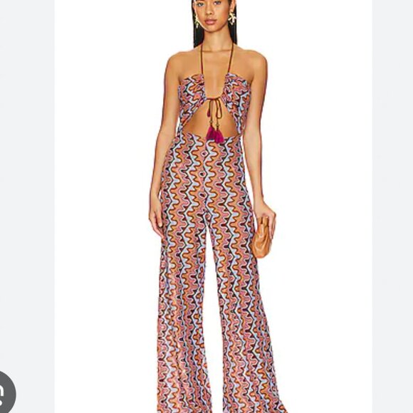 House of Harlow 1960 Rust Wide Leg Jumpsuit - Picture 1 of 4